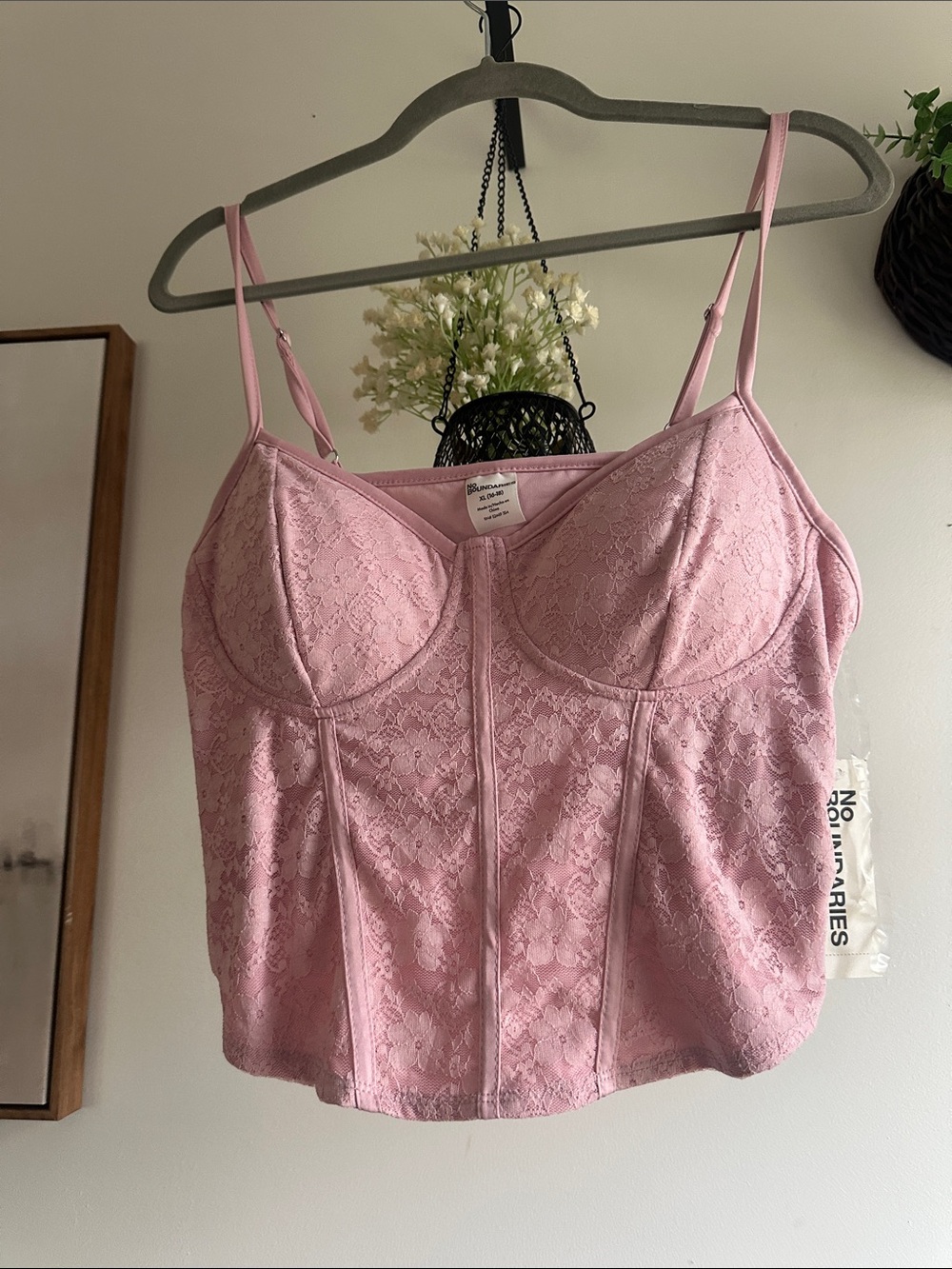 Pink Lace Bustier Crop Top - Women Intimates & Sleepwear